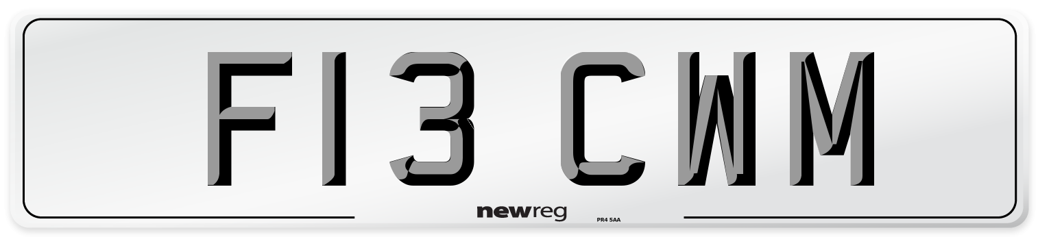 F13 CWM Front Number Plate