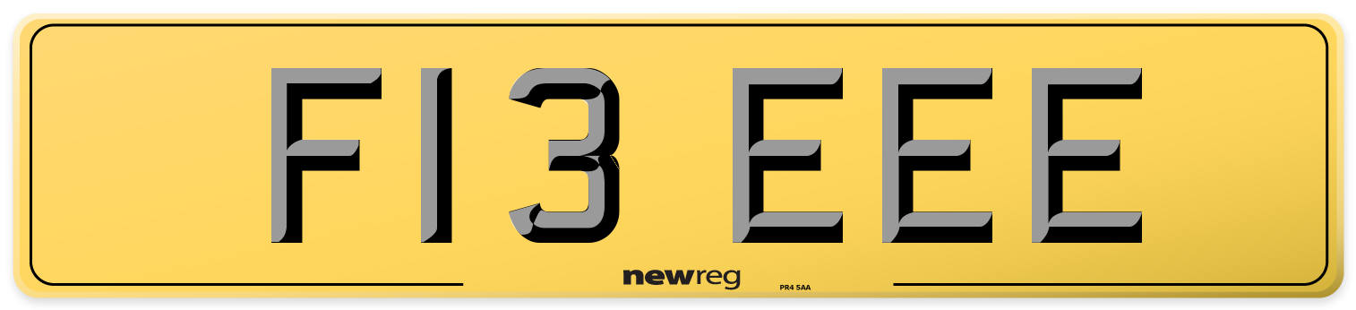 F13 EEE Rear Number Plate