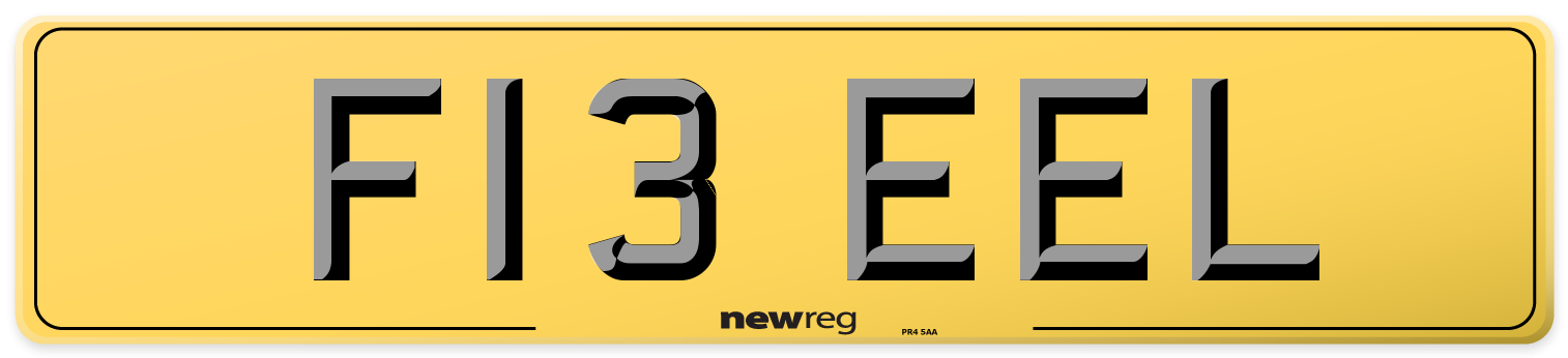 F13 EEL Rear Number Plate