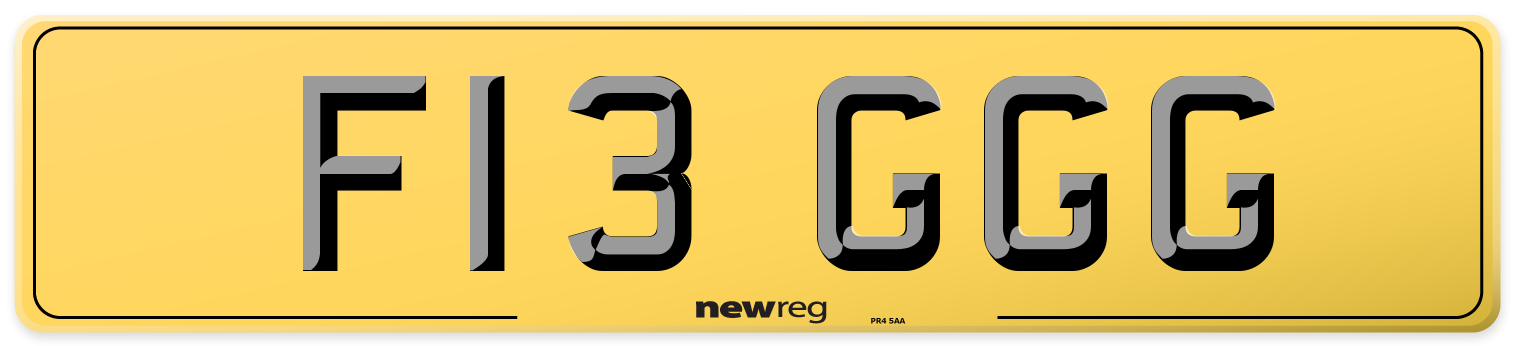 F13 GGG Rear Number Plate