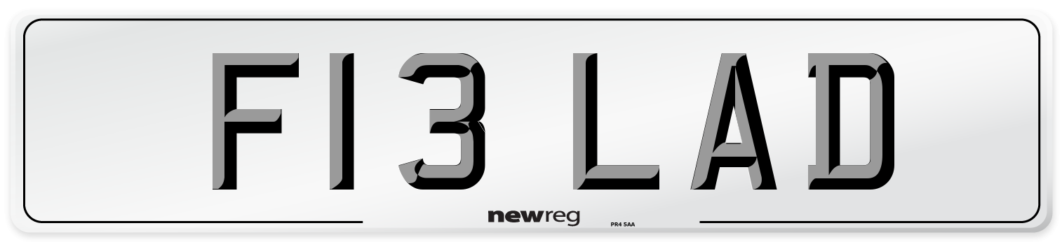 F13 LAD Front Number Plate