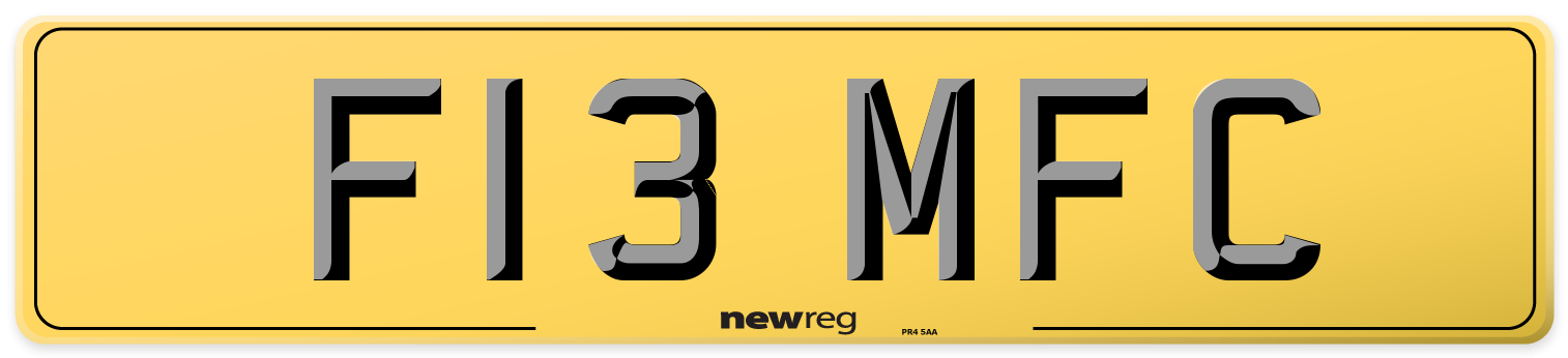 F13 MFC Rear Number Plate