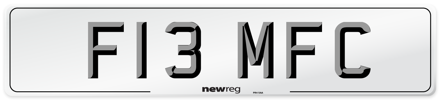 F13 MFC Front Number Plate