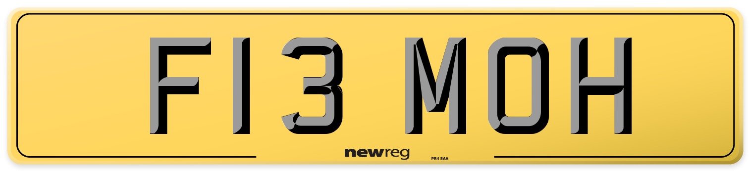 F13 MOH Rear Number Plate