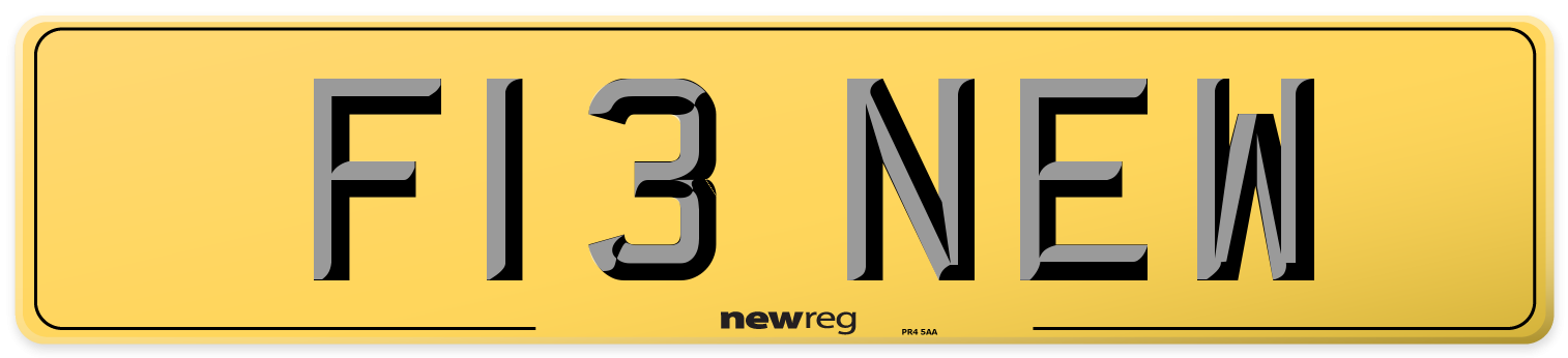 F13 NEW Rear Number Plate