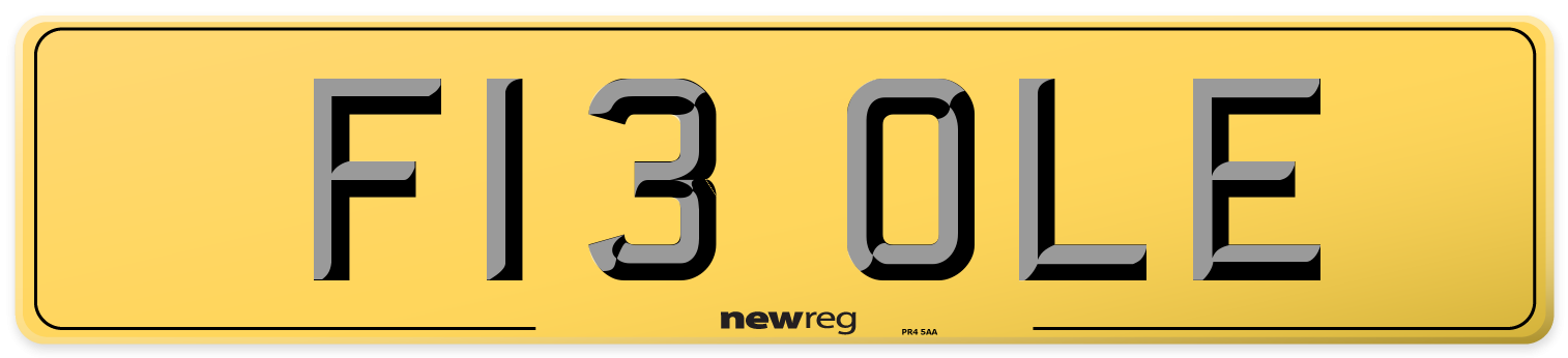 F13 OLE Rear Number Plate