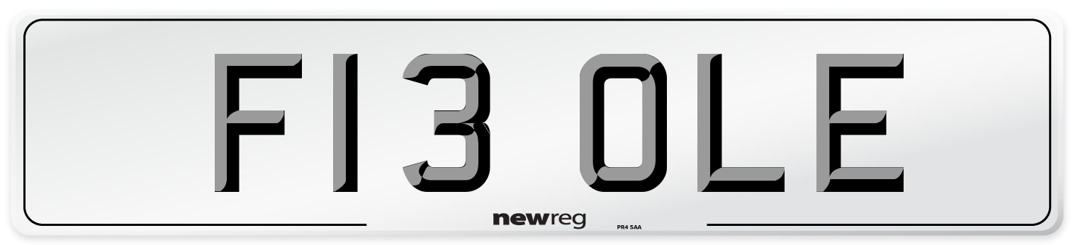 F13 OLE Front Number Plate
