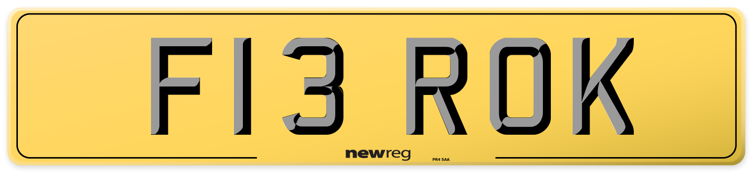 F13 ROK Rear Number Plate