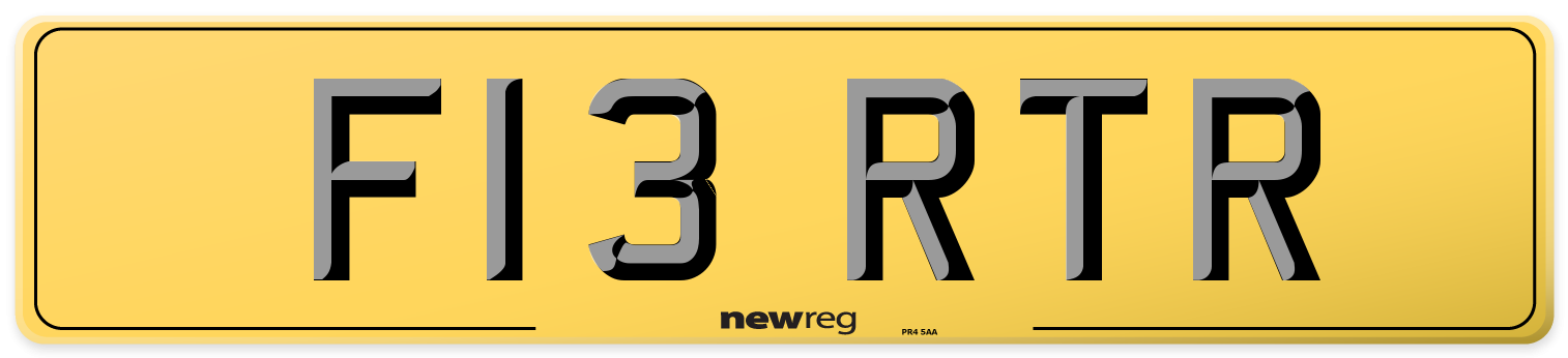 F13 RTR Rear Number Plate