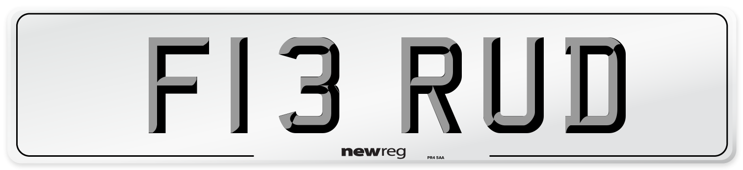 F13 RUD Front Number Plate