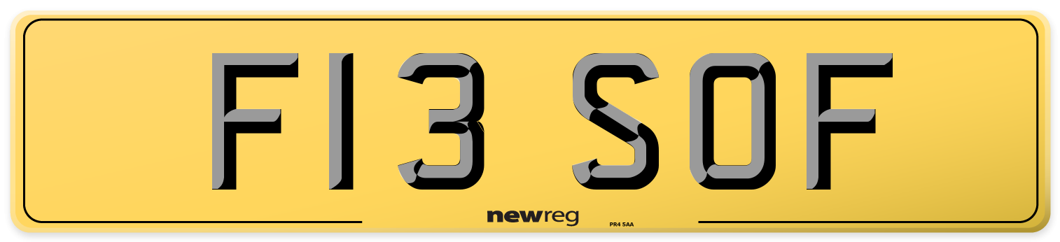F13 SOF Rear Number Plate