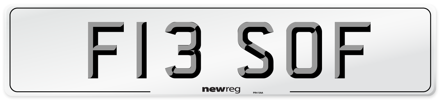 F13 SOF Front Number Plate