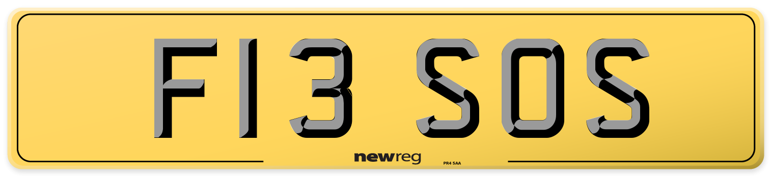 F13 SOS Rear Number Plate