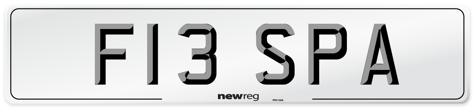 F13 SPA Front Number Plate
