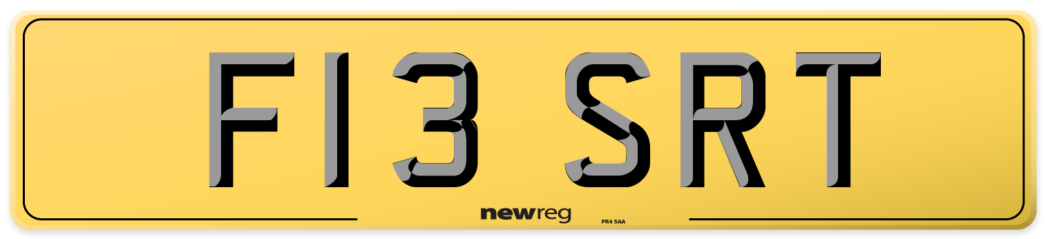 F13 SRT Rear Number Plate