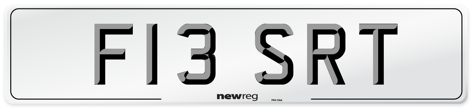 F13 SRT Front Number Plate