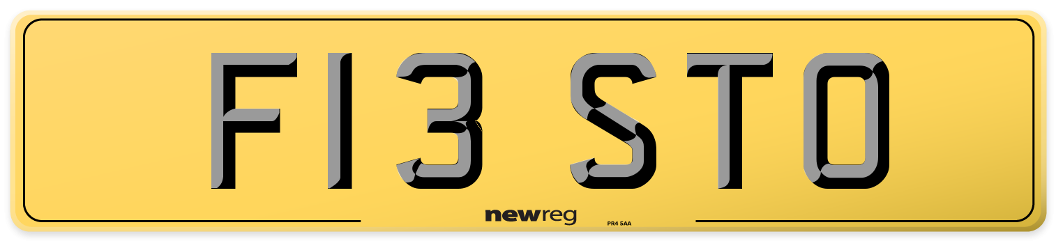 F13 STO Rear Number Plate