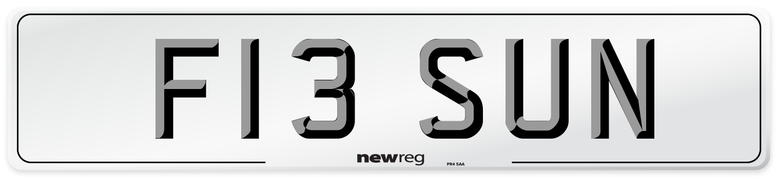 F13 SUN Front Number Plate