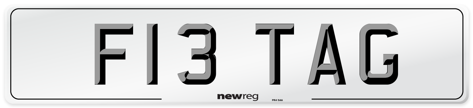 F13 TAG Front Number Plate