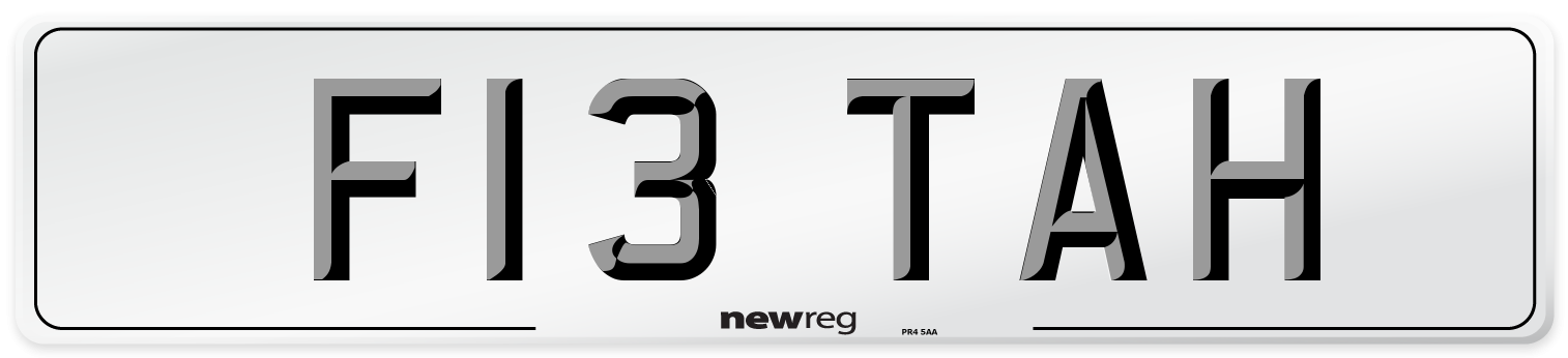 F13 TAH Front Number Plate