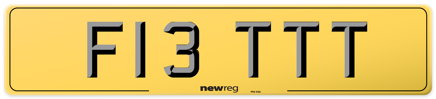 F13 TTT Rear Number Plate