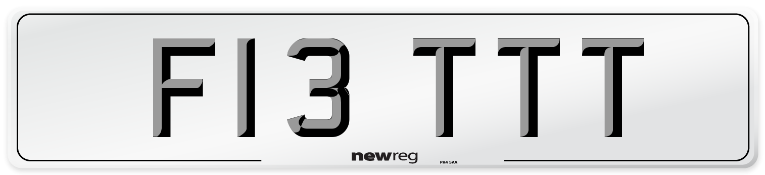 F13 TTT Front Number Plate