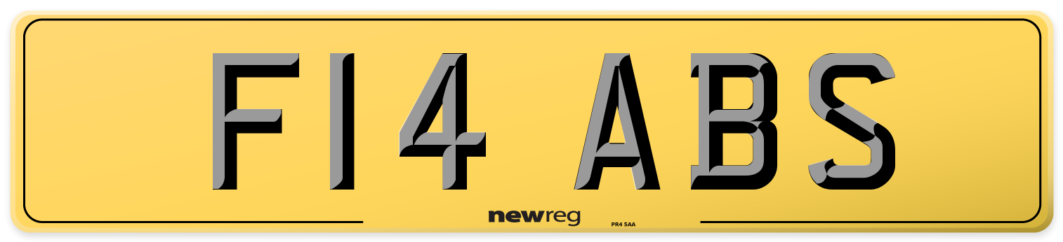 F14 ABS Rear Number Plate