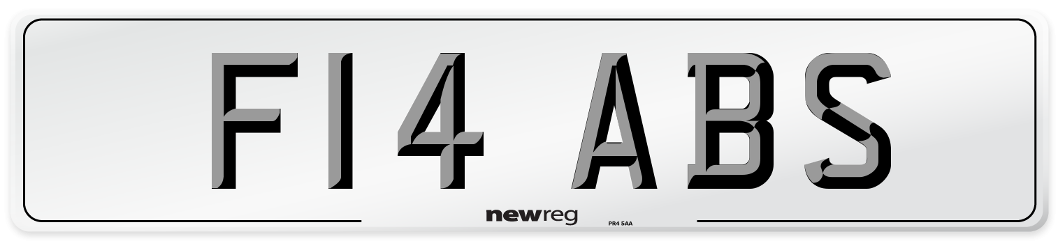 F14 ABS Front Number Plate