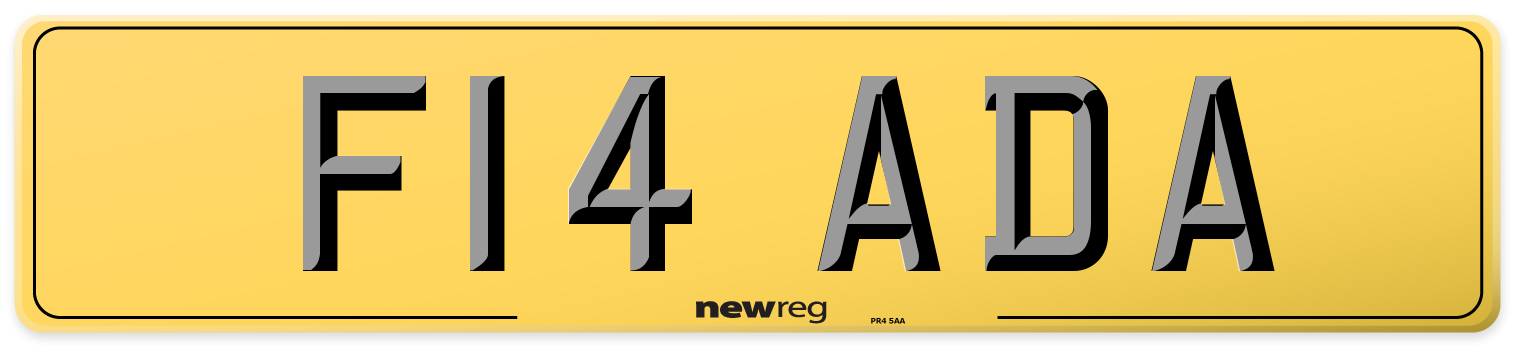 F14 ADA Rear Number Plate
