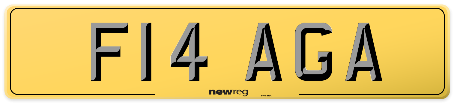 F14 AGA Rear Number Plate