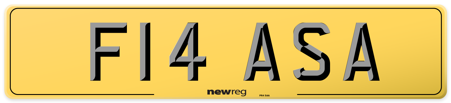 F14 ASA Rear Number Plate