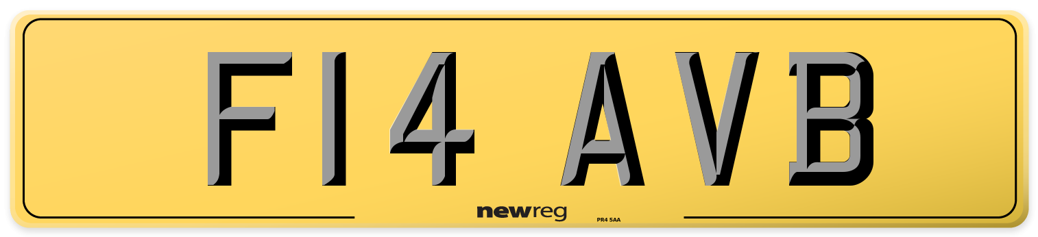 F14 AVB Rear Number Plate