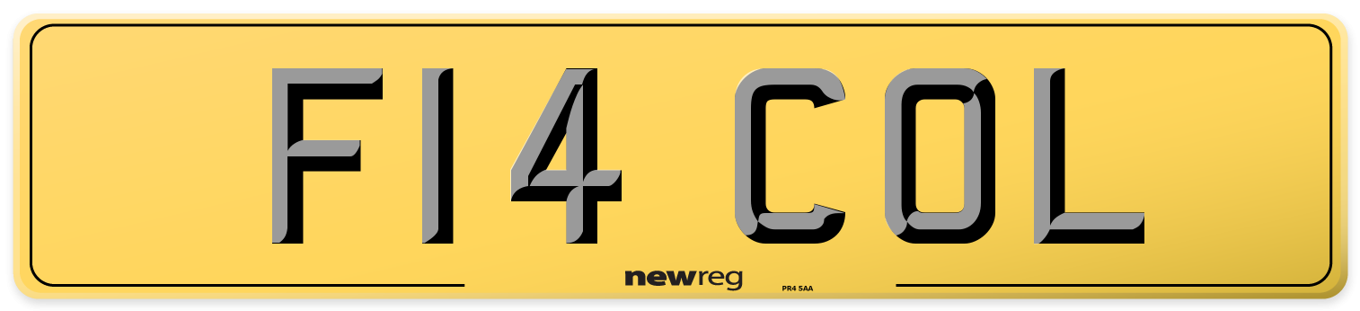 F14 COL Rear Number Plate