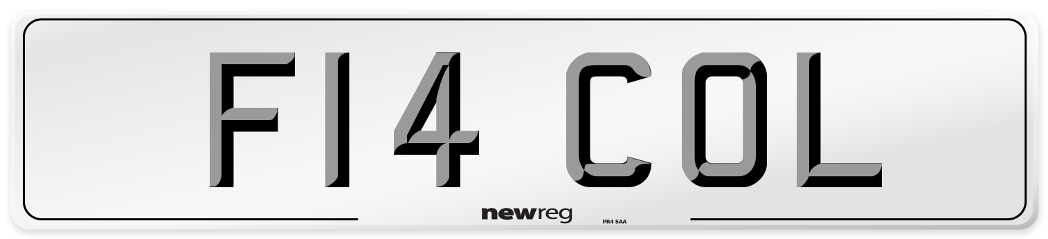 F14 COL Front Number Plate