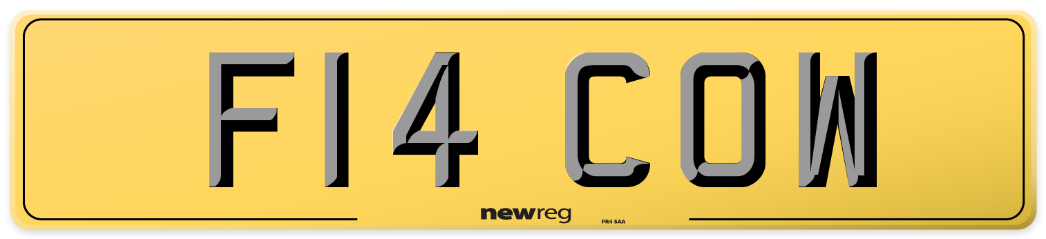 F14 COW Rear Number Plate