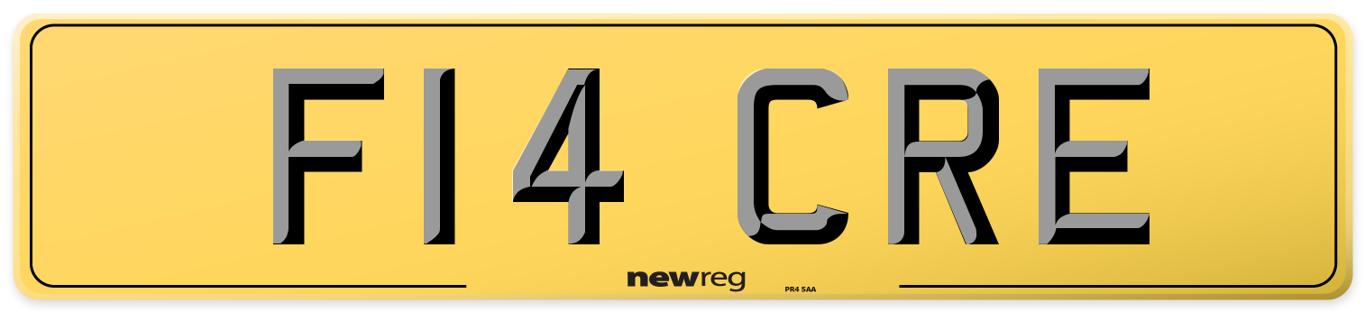 F14 CRE Rear Number Plate