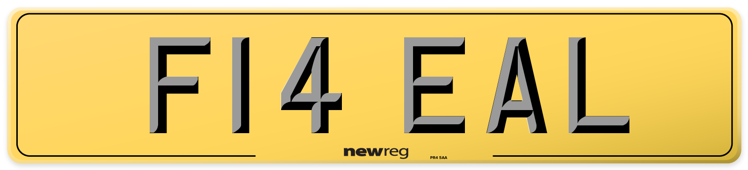F14 EAL Rear Number Plate