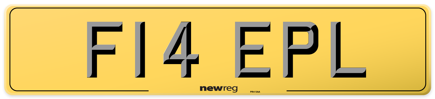 F14 EPL Rear Number Plate