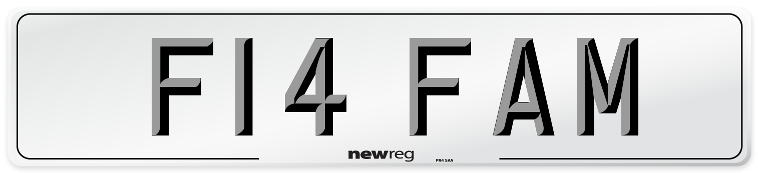 F14 FAM Front Number Plate