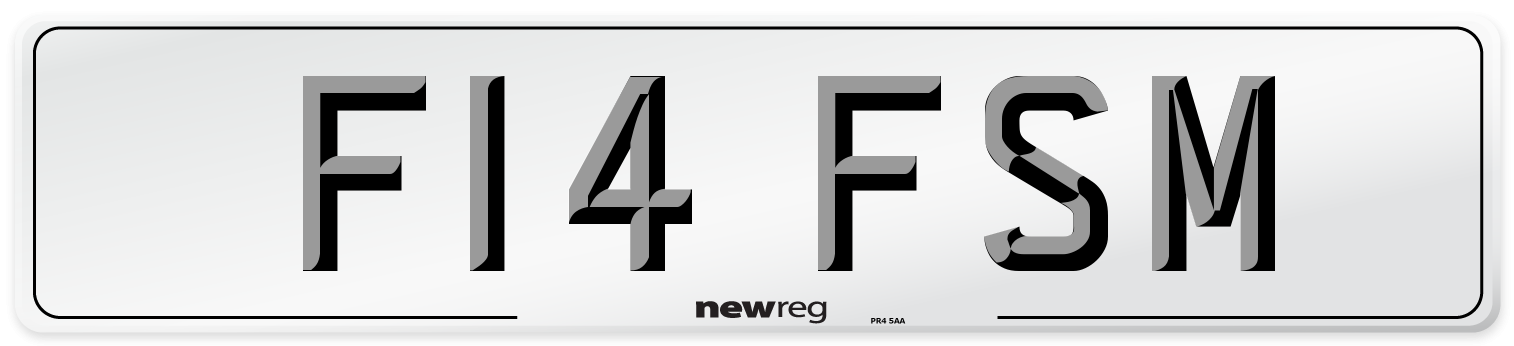 F14 FSM Front Number Plate