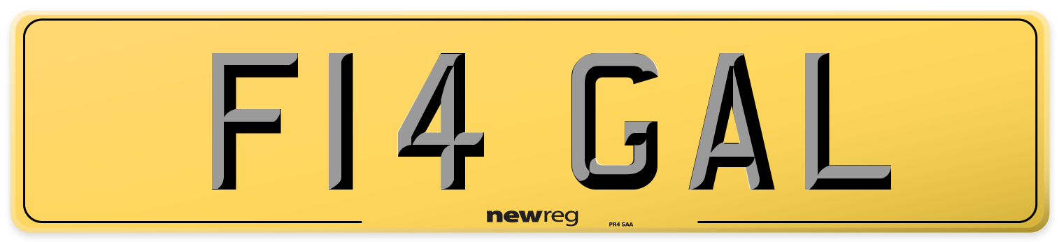 F14 GAL Rear Number Plate