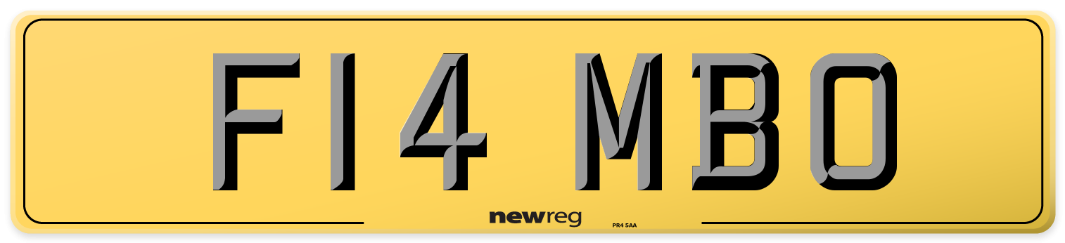 F14 MBO Rear Number Plate