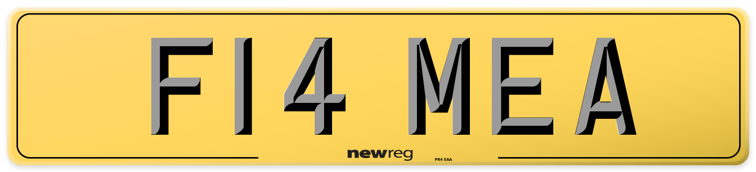F14 MEA Rear Number Plate