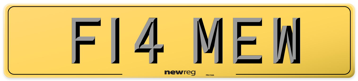 F14 MEW Rear Number Plate