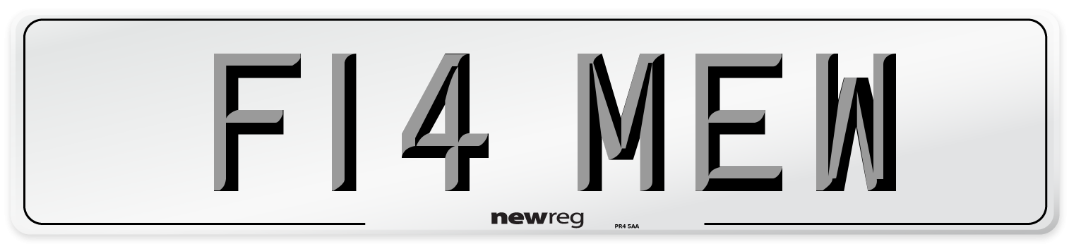 F14 MEW Front Number Plate