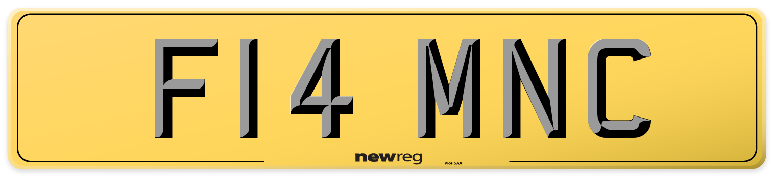 F14 MNC Rear Number Plate