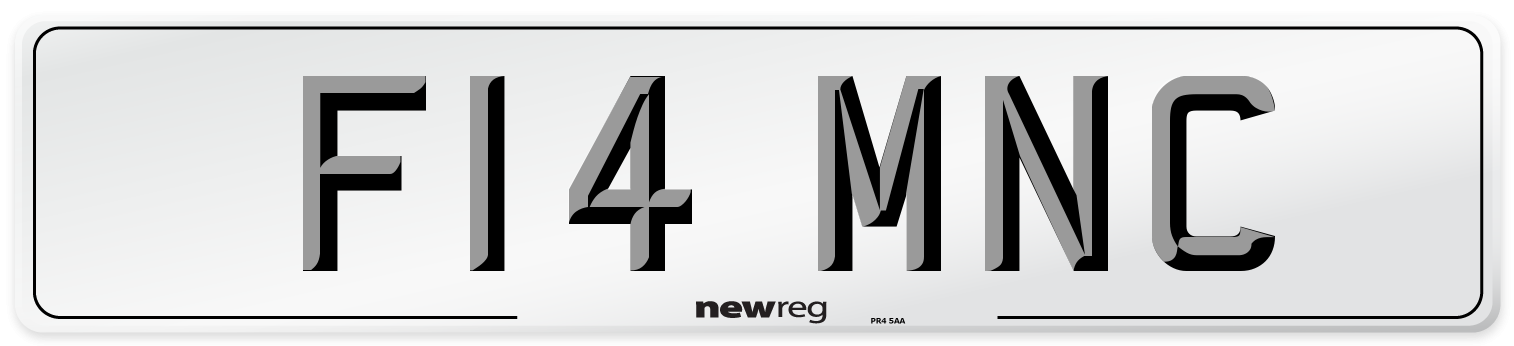 F14 MNC Front Number Plate