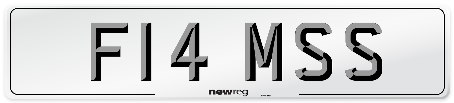 F14 MSS Front Number Plate
