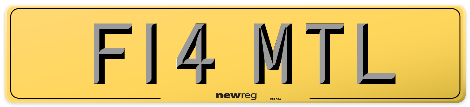 F14 MTL Rear Number Plate