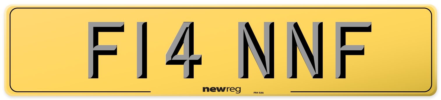F14 NNF Rear Number Plate
